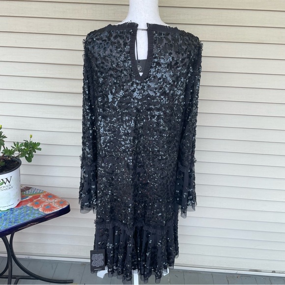Needle & Thread Sequin Tiered Mini Dress in Graphite Size 18 (NWT) - Picture 2 of 10